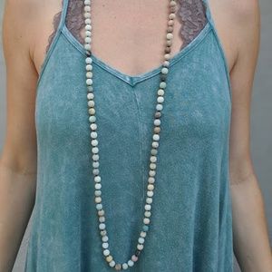 Natural Stone Necklace - pastel multicolor